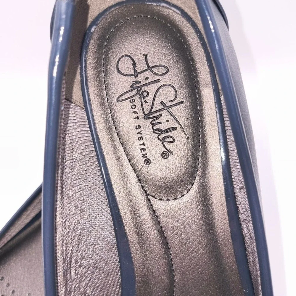LifeStride Flats Womens 11M Navy Blue Buckle Detail LifeSystem Comfort Shoes